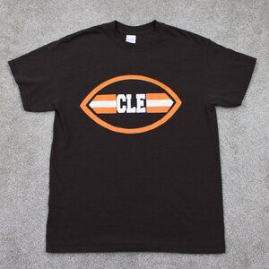 Cleveland Browns Shirt Men Medium Brown Cotton NFL Short Sleeve Miller Lite Logo